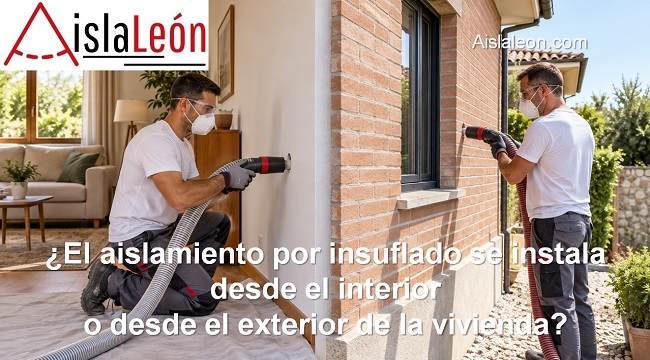 El aislamiento por insuflado se instala desde el interior o desde el exterior de la vivienda
